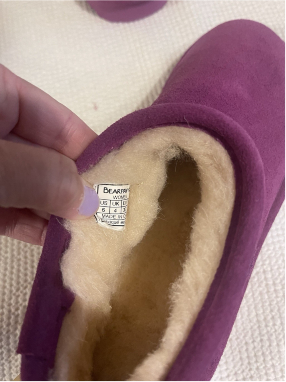 BEARPAW SHORTY HYPNOTIC VIOLET GRAPE PURPLE SUEDE MINI BOOTS 6 NEW! - Picture 6 of 6